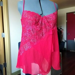 Red heart sexy night set